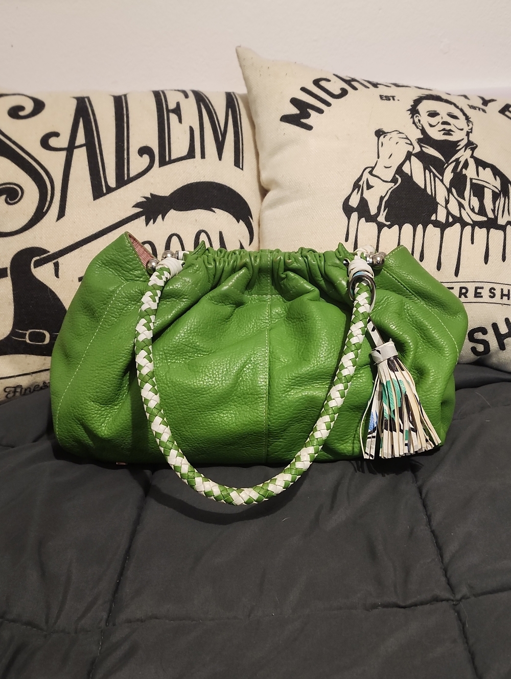 Elliot Lucca Green Braided Shoulder Bag 🛍️ - SO CUTE!